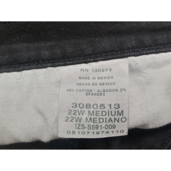 Lee Womens Plus Relaxed Fit Black Jeans (Size 22W) - Picture 4 of 4